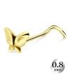 Modified Butterfly Curved Nose Stud NSKB-773 (0.8mm) 